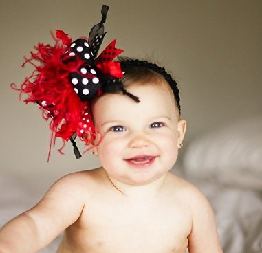 Red and Black Over the Top Hair Bow Headband