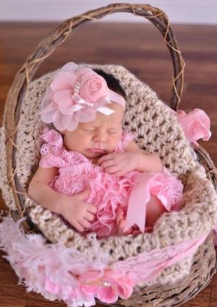 Pink Vintage Flower Lace Headband with Pearls