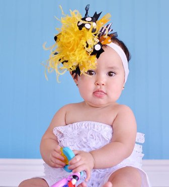 Gold and Black Over the Top Hair Bow Headband
