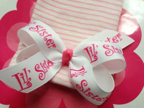 Little Sister First Bow Newborn Boutique Hospital Hat