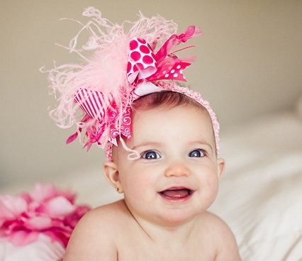 Crazy for Pink Over the Top Hair Bow Headband