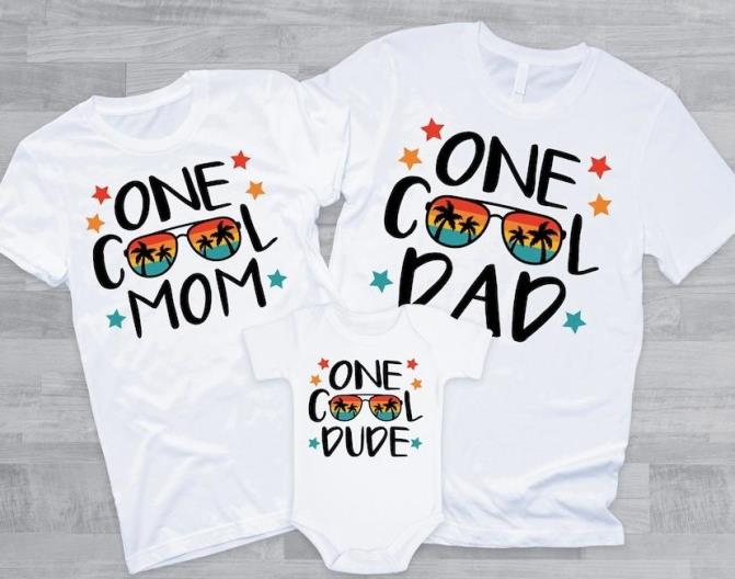 One Cool Dude Family 1st Birthday Shirts for Baby Boy