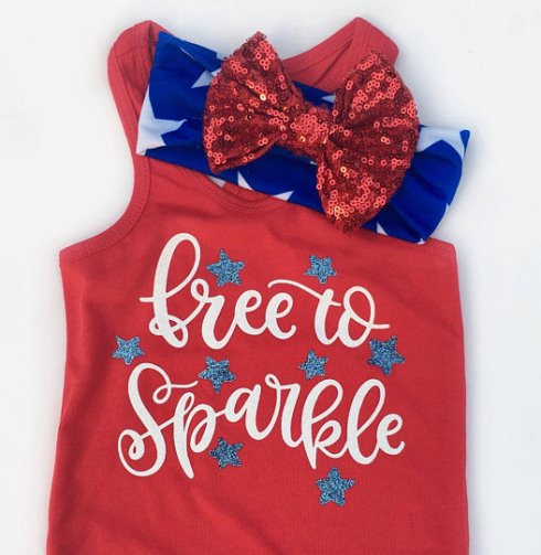 Free to Sparkle 4th of July Tank Top and Matching Headband