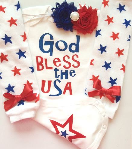 God Bless the USA Patriotic Bodysuit