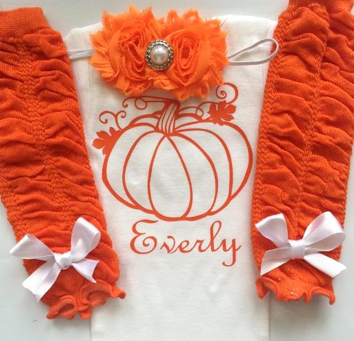 Newborn Personalized Pumpkin Fall Bodysuit