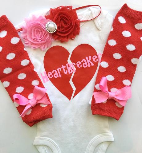 Heart Breaker Hot Pink & Red Valentine Bodysuit