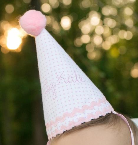 Personalized Soft Pink Polka Dot 1st Birthday Hat