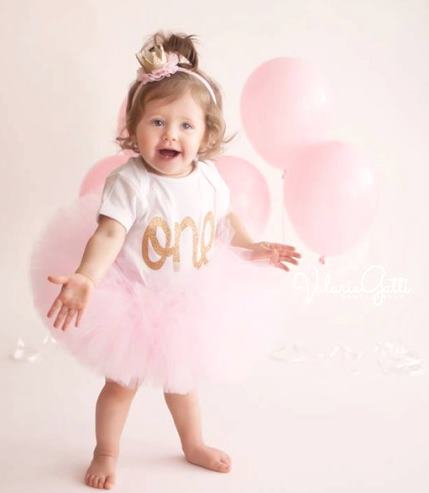 Pink and Gold First Birthday Tutu Outfit