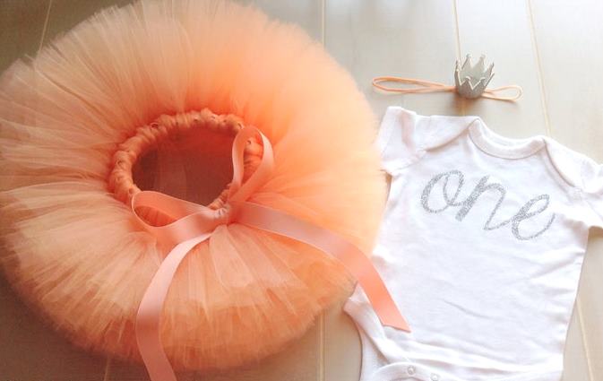 Peach 1st Birthday Tutu Outfit