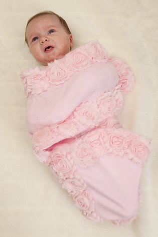 Newborn Baby Girl Pink Shabby Chiffon Swaddle Blanket