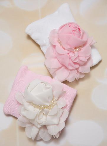 Couture Chiffon Flower Newborn Hospital Hat