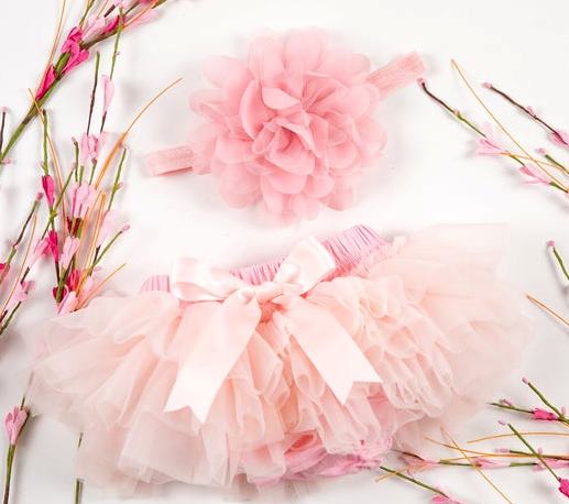 Light Pink Tutu Diaper Cover with Matching Headband