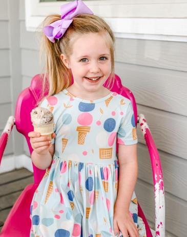 Ice Cream Short Sleeve Twirl Dress