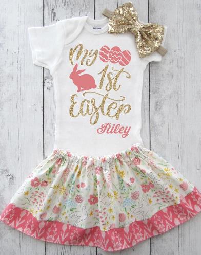First Easter Personalized Outfit for Baby Girl