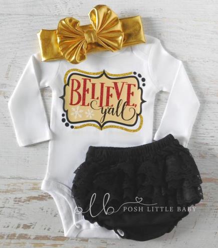 Believe Y'all Southern Christmas Bodysuit