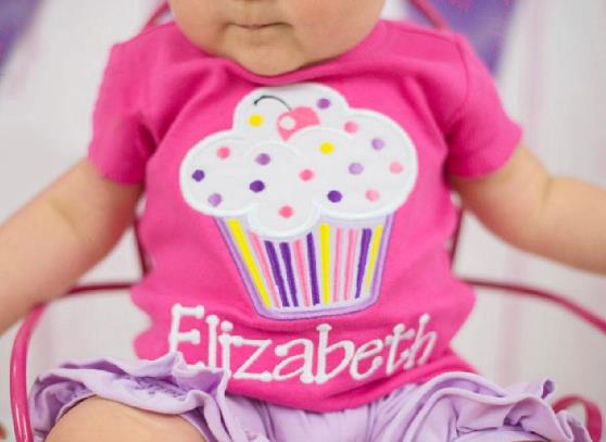 Personalized Hot Pink & Purple Sprinkles Cupcake Birthday Bodysuit