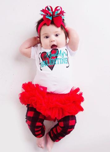 Newborn Baby Girls Ruffle ange combinaison pyjama Valentine's Day Outfit Vêtements 