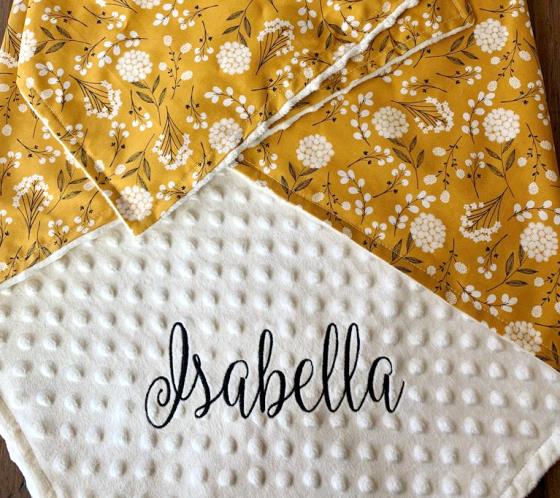Golden Dandelion Personalized Baby Blanket