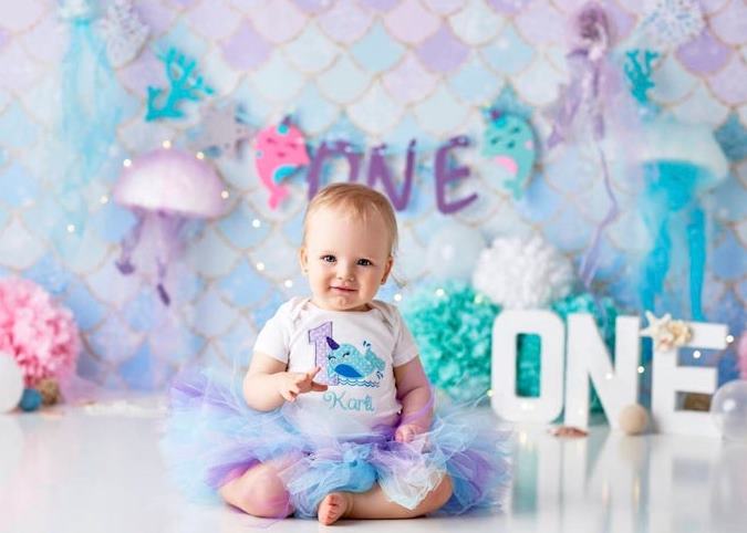 Baby Girls 1st Birthday Narwhal Tutu Outfit