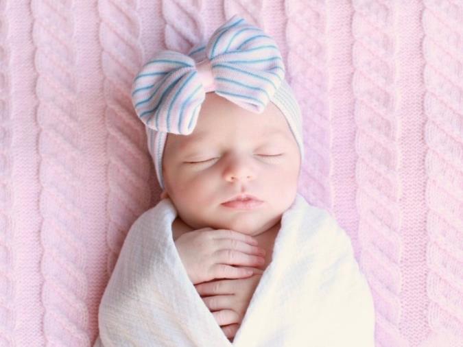 Pink & Blue Newborn Hospital Hat with Bow