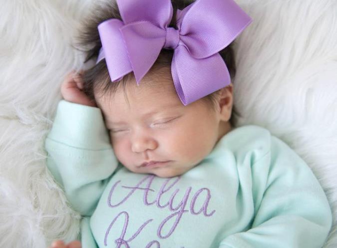 Mint & Lavender Personalized Romper with Matching Headband