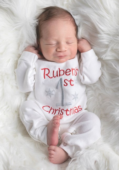 Newborn Baby Boys Personalized 1st Christmas Outfit