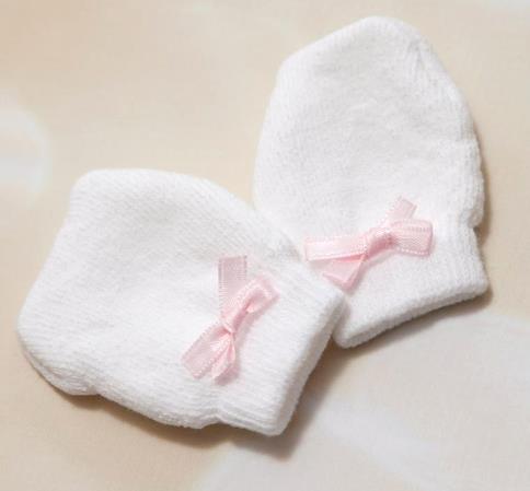 Personalized Newborn Bib & Tiny Mittens Gift Set