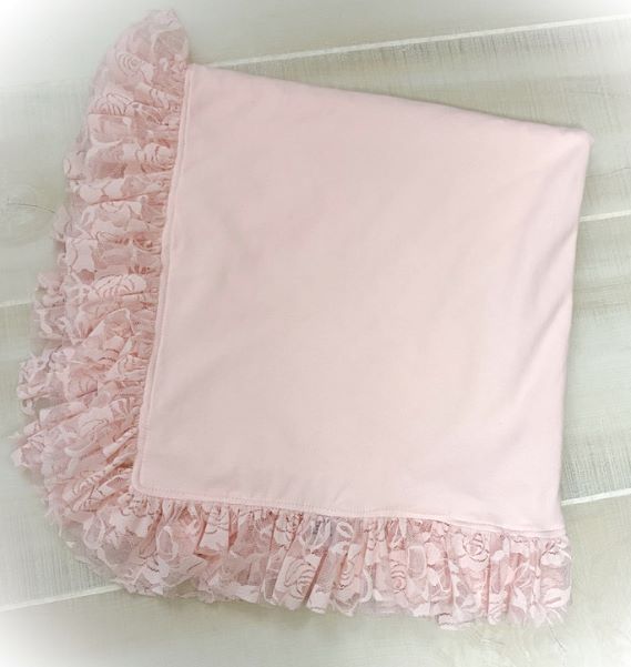 Newborn Girls Pink Floral Couture Ruffle Lace Romper