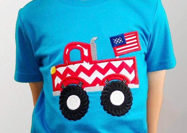 Boys 4th of July Monster Truck Shirt