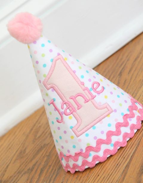 Confetti Sprinkles Personalized Girls Birthday Hat