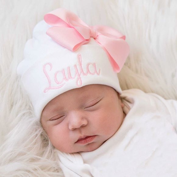 Choose Color - Personalized Newborn Hat with Bow