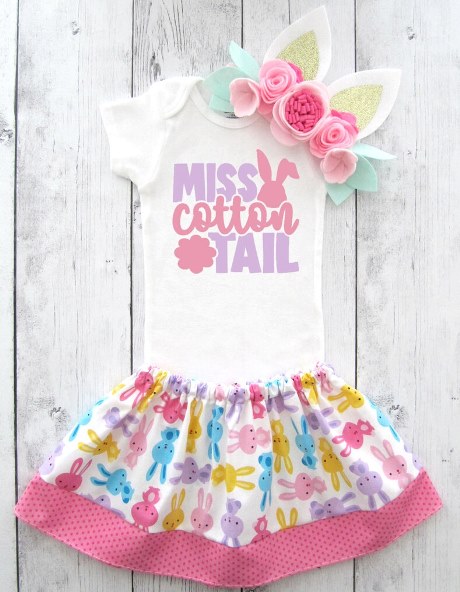 Baby Girls Miss Cotton Tail Easter Bunny Outfit