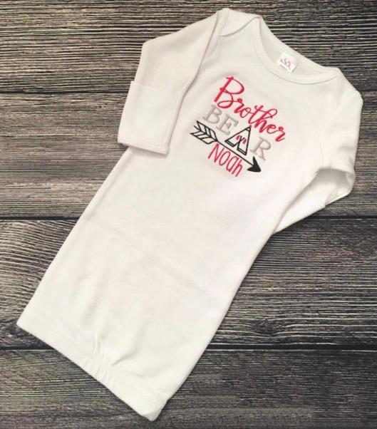 Baby Boys Personalized Brother Bear Newborn Gown