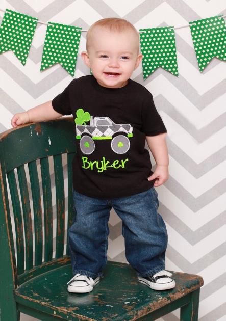 Boys Personalized St. Patrick's Day Truck Shirt