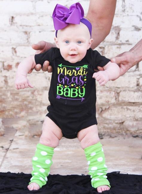 Girls Mardi Gras Baby Outfit
