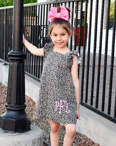 Monogrammed Toddler Girls Leopard Dress