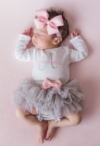 Personalized Gray & Pink 3pc. Onesie Tutu Diaper Cover and Headband Outfit Set