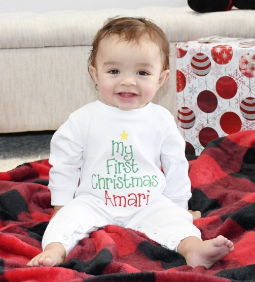 Baby's First Christmas Romper Christmas Tree Outfit