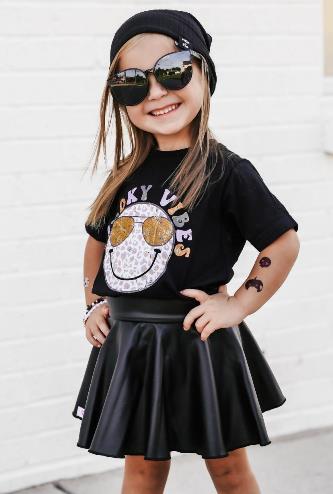Baby Girls Spooky Vibes Smiley Face Halloween Shirt