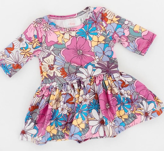 Baby Girls Mauve Floral Twirl Dress
