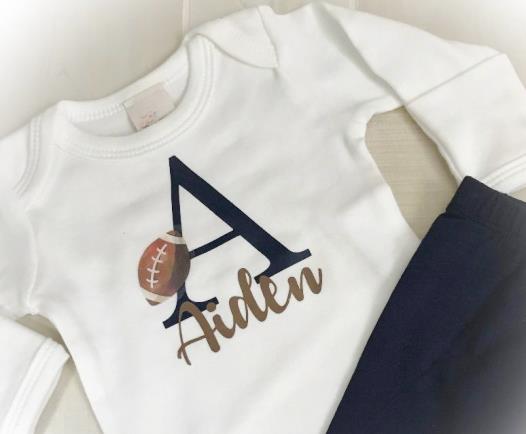 Baby Boys Personalized Football Pants Set Outfit