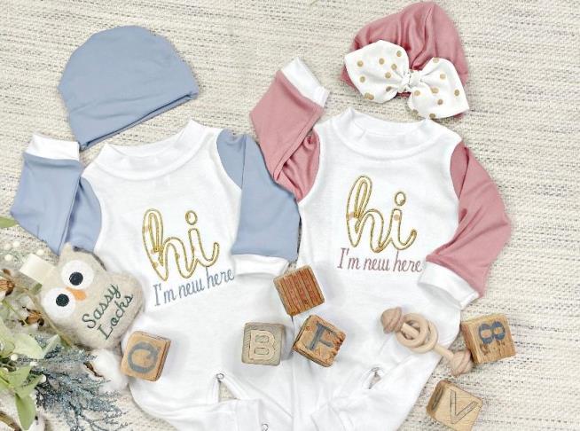 New Here Newborn Romper Coming Home Outfit