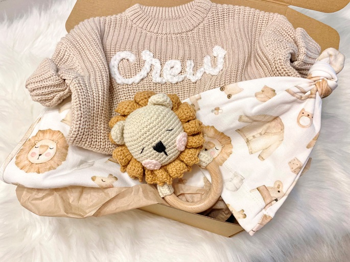 Baby Boys Neutral Sweater Baby Shower Gift Set