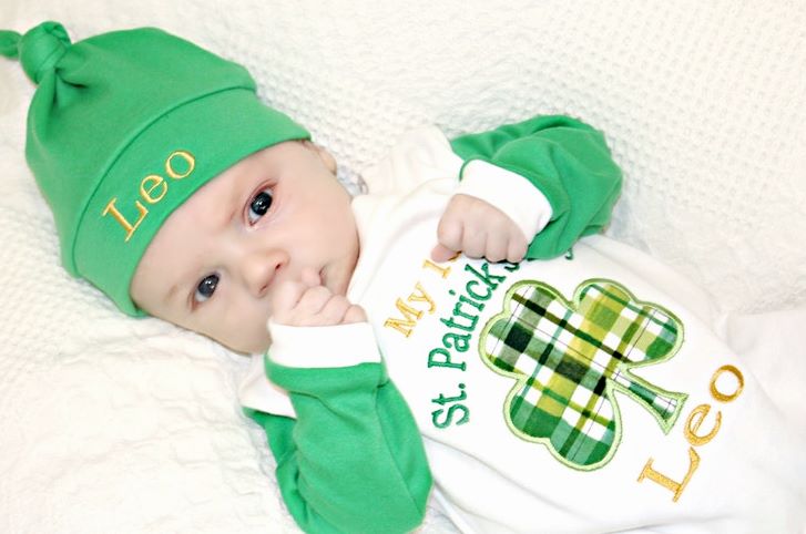 Boys My 1st St. Patrick's Day Personalized Romper Outfit