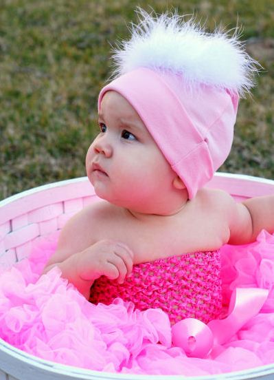 Tickled Sweet in Pink Baby Cotton Marabou Feathers Hat