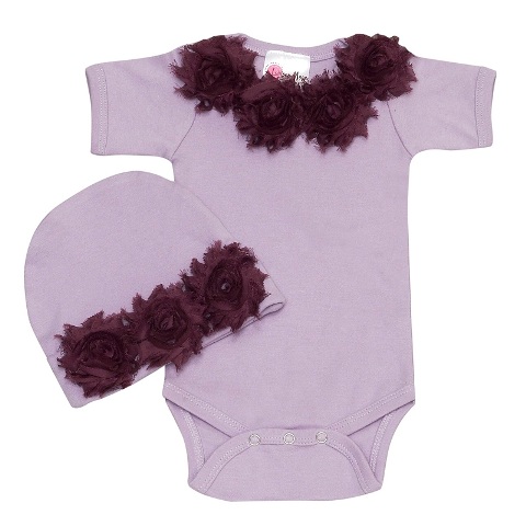 Shabby Chic Lavender Baby Romper Set